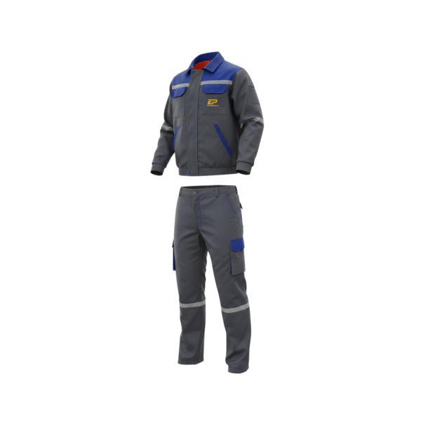 Vest et pantalon (Gris/Bleu roi)