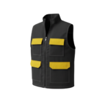 Gilet Multipoche (noir/jaune) – Image 2